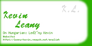 kevin leany business card